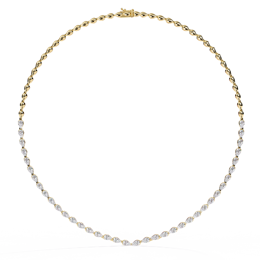 Pear Lab Grown Diamond Tennis Necklace
