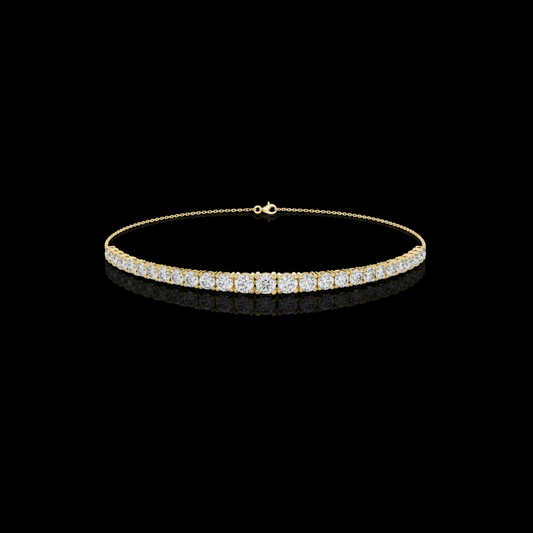 Single Classic Row Round Moissanite Diamond Tennis Bracelet