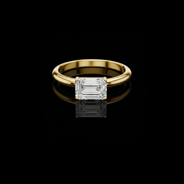 1.00 TCW Artistic Solitaire Moissanite Emerald Cut Ring For Signature Look