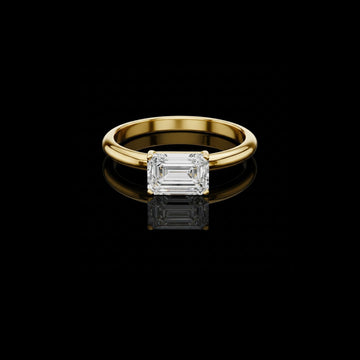 Emerald Cut Lab Grown Diamond Solitaire Engagement Rings