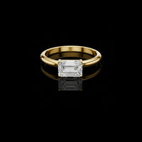 Emerald Cut Moissanite Diamond Solitaire Engagement Rings
