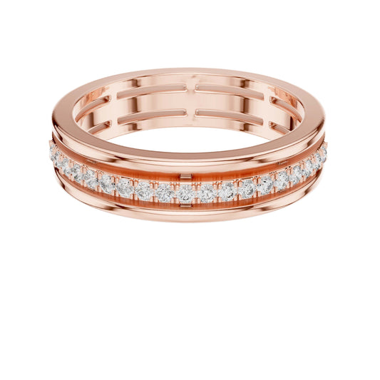 Channel Set Band With Round Brilliant Cut Lab Grown Diamonds