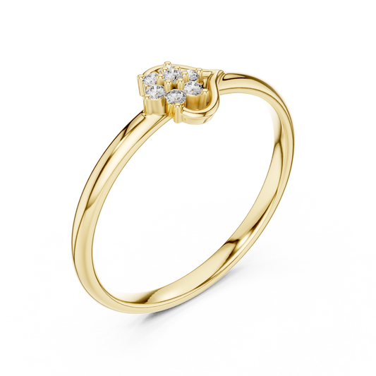 Round Moissanite Diamond Cluster Delicate Ring