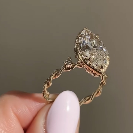 Marquise Cut  Lab Grown Diamond Halo Ring