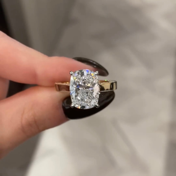 2.00 CT Elegant Cushion Cut Lab Grown Diamond Ring With Classic Multi Prong