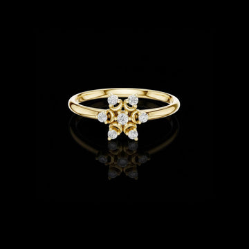 0.075 TCW Glimmer Lab Grown Round Cut Diamond Ring For Love Affair