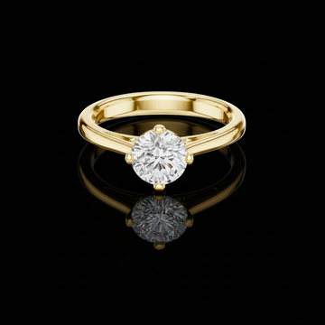 0.85 TCW Classic Round Brilliant Lab Grown Diamond Solitaire Elegant Four Prong Engagement Ring For Her