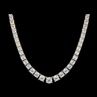 Round Cut Moissanite Diamond Tennis V Necklace