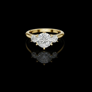 1.50 CT Iconic Three Stone Lab Grown Round Cut Diamond Ring For One Wish