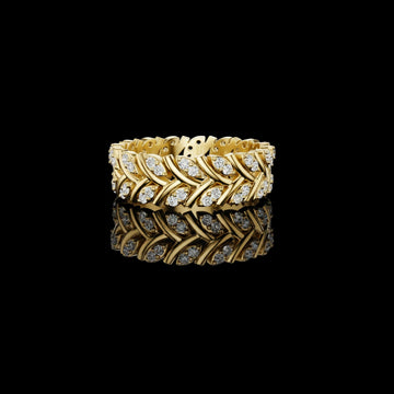 0.38 TCW Brilliant Weavy Lab Grown Round Cut Diamond Band with Sculpted
