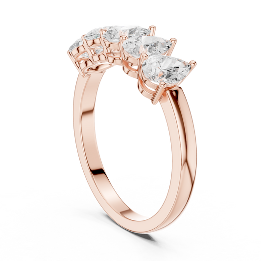 Pear Cut Lab Grown Diamond Wedding Band Ring