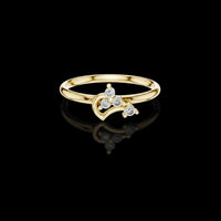 0.063 TCW Classy Moissanite Round Cut Diamond Ring For Calm Eyes