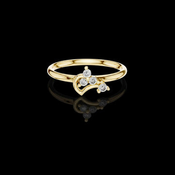 0.063 TCW Classy Moissanite Round Cut Diamond Ring For Calm Eyes