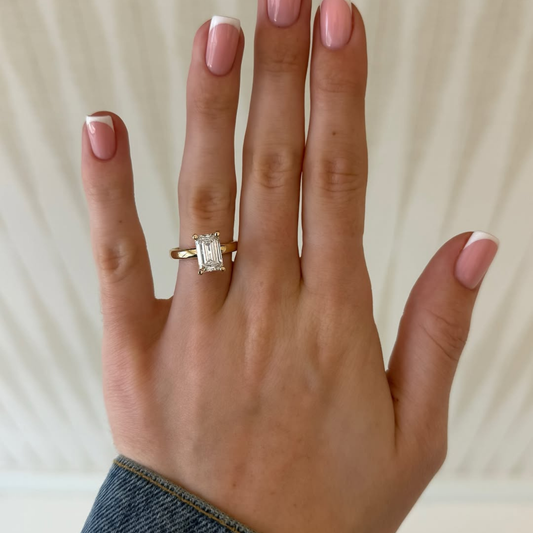 2.00 TCW Timeless Emerald Cut Solitaire Lab Grown Diamond Engagement Ring in Classic Setting