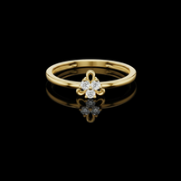 Clover Ring with Brilliant Round Lab Grown Diamond Trio