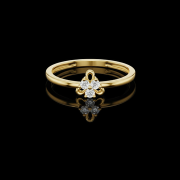 0.06 TCW Timeless Clover Ring with Brilliant Round Lab Grown Diamond Trio