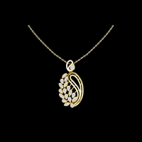 Leaf Motif Nature Inspire Moissanite Pendant Necklace