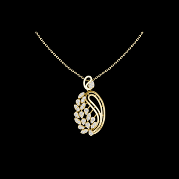 Leaf Motif Nature Inspire Moissanite Pendant Necklace