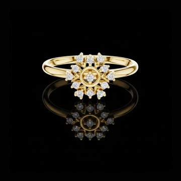 0.008 CT Sunburst Floral Moissanite Diamond Cluster Ring Vintage Inspired Statement Ring For Her