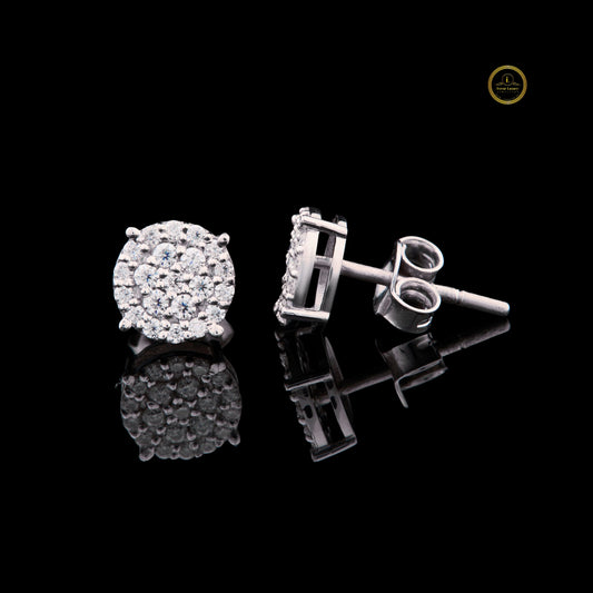 0.56 TCW Premium Moissanite Round Multi Stone Cluster Stud Earrings with Exceptional Radiance