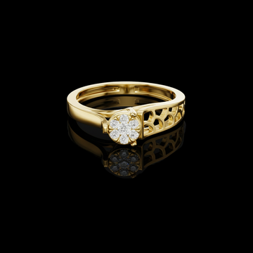 Blossom Lab Grown Diamond Cluster Ring with Intricate Openwork Band