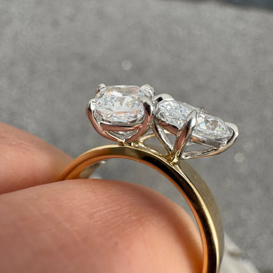 4.40 TCW Iconic Three Stone Moissanite Diamond Designer Engagement Ring For Her