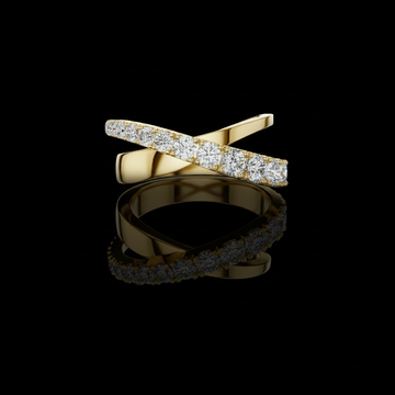 1.09 TCW Luxury Brilliant Round Cut Lab Grown Diamond Crossover Modern Eternity Statement Criss Cross Ring For Her