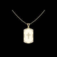 Religious Faith Inspired Statement Charm Featuring Round Moissanite