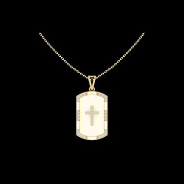 Religious Faith Inspired Statement Charm Featuring Round Moissanite