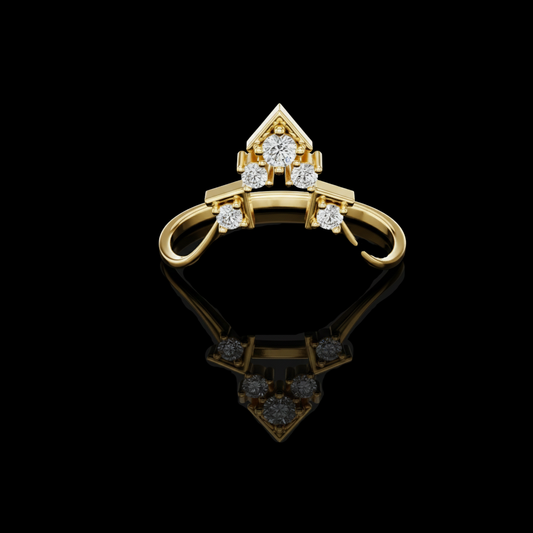 0.045 CT Royal Arc Radian Handcrafted Ring Adorned with Brilliant Moissanite Diamonds