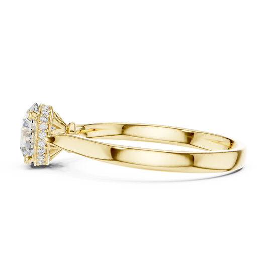 Delicate Round Cut Moissanite Diamond Solitaire Engagement Ring