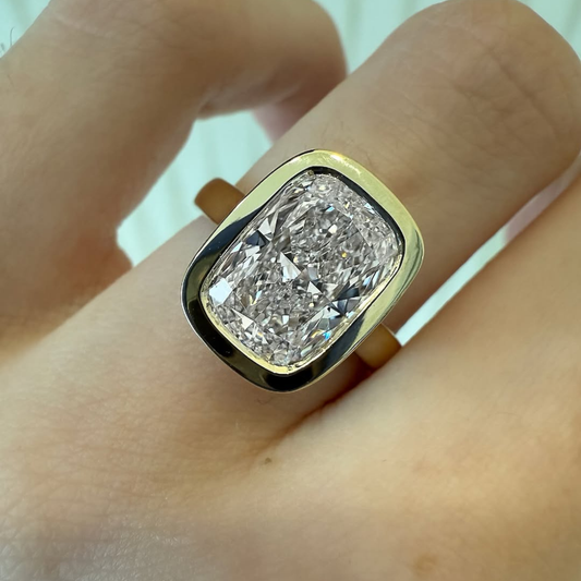 Radiant Cut Bezel Set Lab Grown Diamond Solitaire Ring
