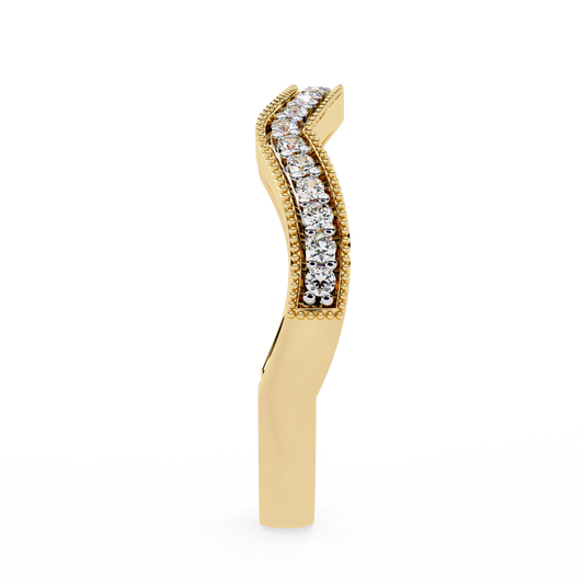 Curved Lab Grown Diamond Pave with Milgrain Band