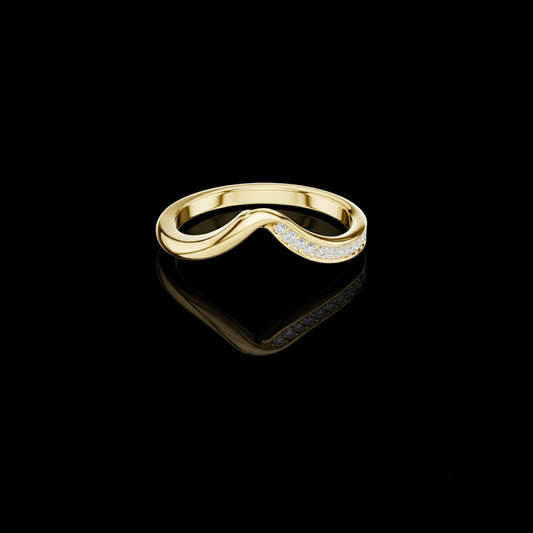 Curved Wave Lab Grown Diamond Band