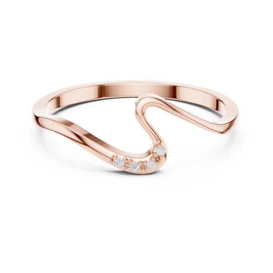 Curved Wave Lab Diamond Wedding Band
