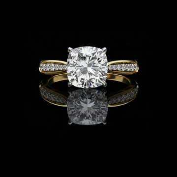 1.80 CT Luxurious Cushion Cut Lab Grown Diamond Ring Setting with Dazzling Pave-Set Accents