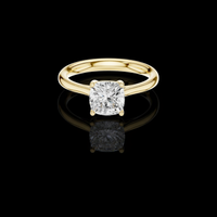 Cushion Cut Moissanite Diamond Solitaire Ring Four Prong