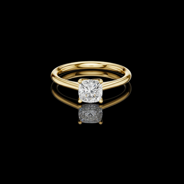 Cushion Cut Moissanite Diamond Solitaire Engagement Ring Four Prong