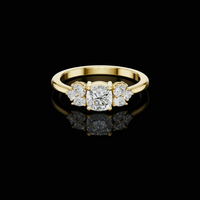 Cushion Cut Moissanite Diamond Floral Cluster Ring