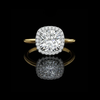 1.78 CT Cushion Cut Moissanite Diamond Halo Ring with Romantic Glow For Soft Tomorrow