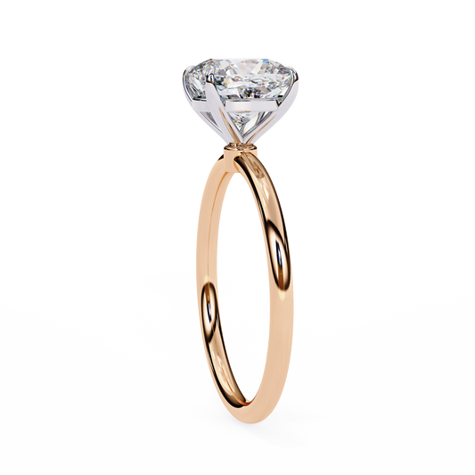 Classic Cushion Lab Diamond Solitaire Ring With Four Prong