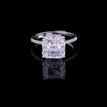 1.25 CT Brilliant Moissanite Cushion Cut Diamond Engagement Ring with Pave Band