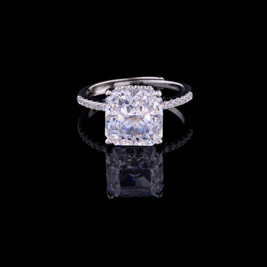 Radiant Cut Moissanite Diamond Solitaire Engagement Rings