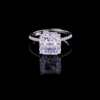 1.25 CT Brilliant Lab Grown Cushion Cut Diamond Engagement Ring with Pave Band