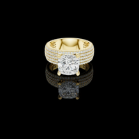 2.60 CT Royality Round Brilliant Solitaire Lab Grown Diamond Ring with Wide Multi Row Pave Band