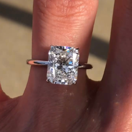 Radiant Cut Solitaire Lab Grown Diamond Ring For Women