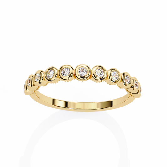Round Cut Bezel Set Lab Grown Diamond Eternity Stacking Band Ring