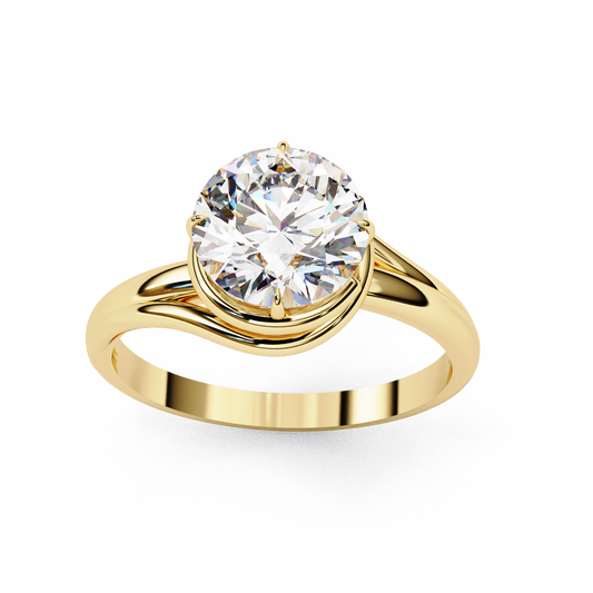 Unique Round Cut Lab Diamond Solitaire Promise Ring