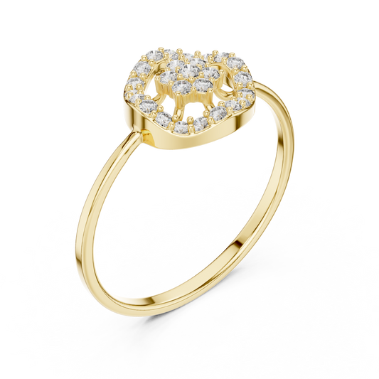 Round Cut Moissanite Diamond Halo Cluster Ring With Pave Circle Design