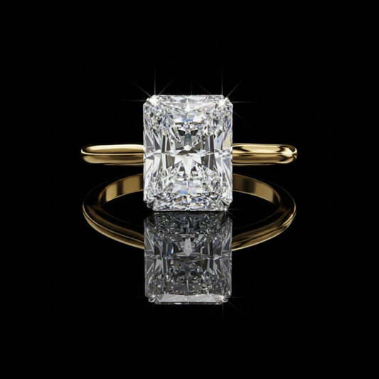 2.94 TCW Minimalist Brilliant Radiant Cut Moissanite Diamond Solitaire Ring for Women Symbol of Commitment